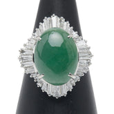 Pt900 プラチナ ヒスイ11.98ct ダイヤ2.13ct リング 指輪 レディース 13号 【中古】